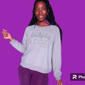 Sweet Soul Clothing Co Simply Blessed romans 4:7-8 sweatshirt in live green L